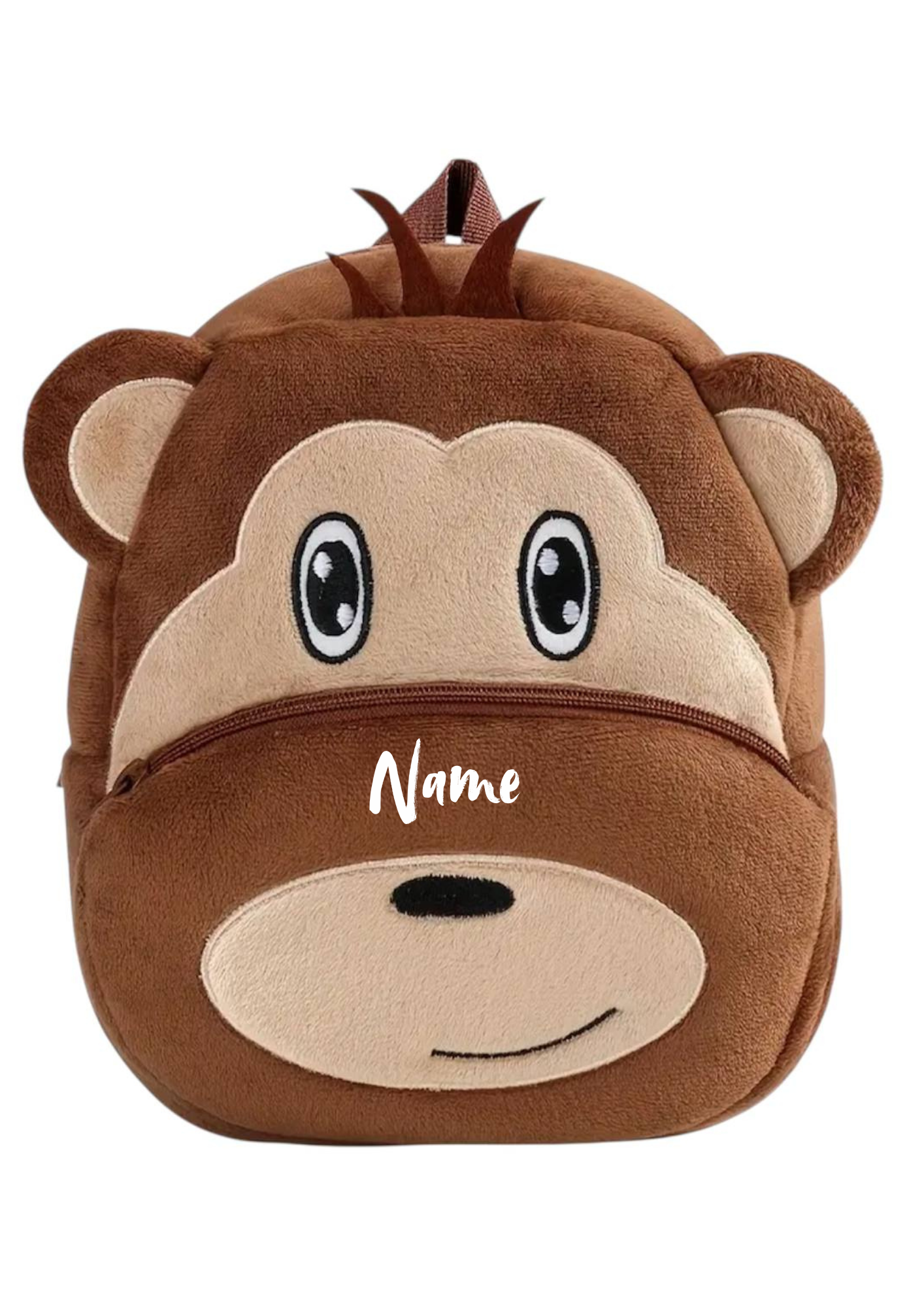 Niedlicher Affen-Rucksack Braun 🐒🎒 | Personalisiert & Kinderfreundlich | 26 x 24 x 10 cm