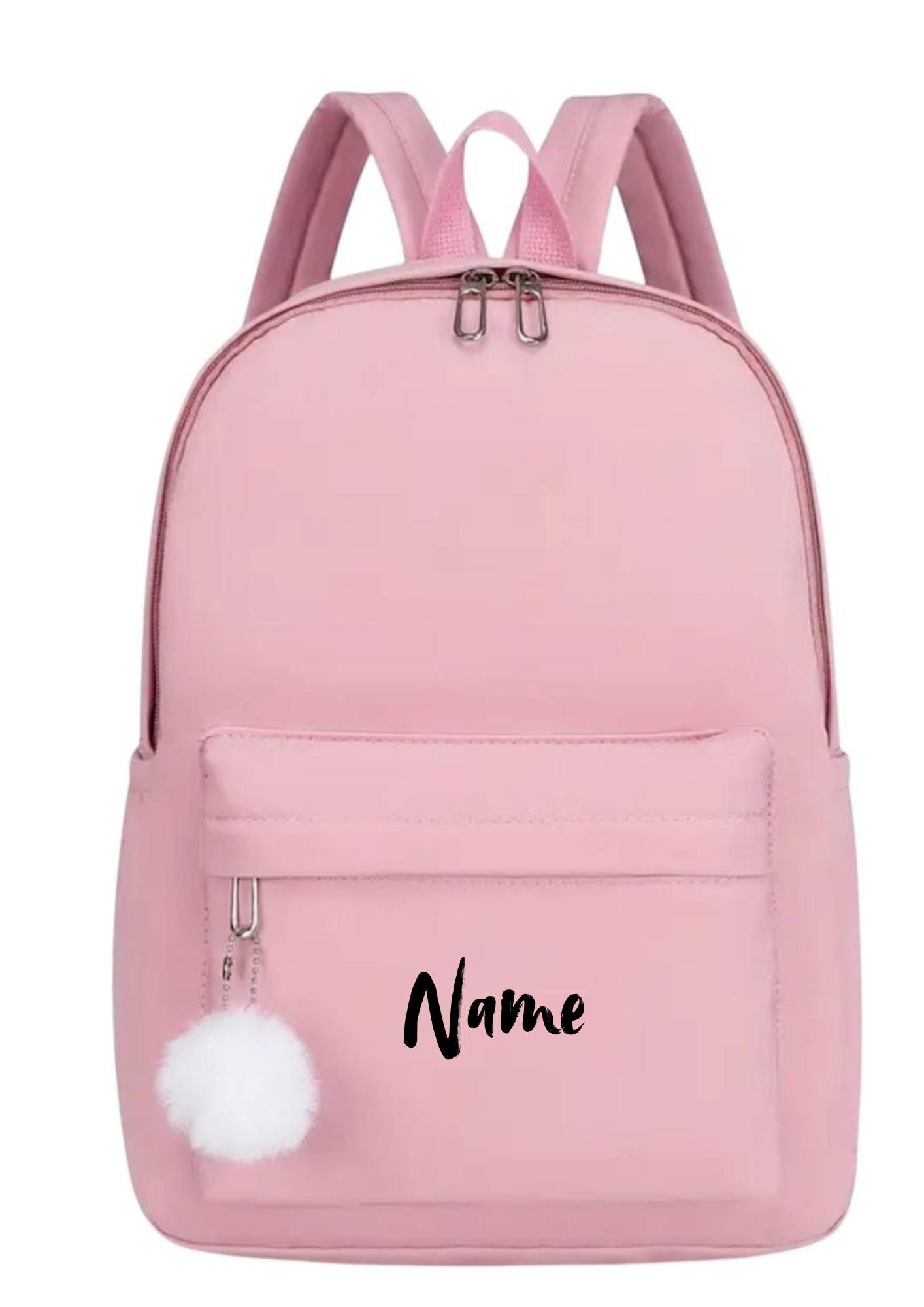 Rosa Rucksack mit Weißem Bommel 🎒🌸 – Stylisch & Personalisiert