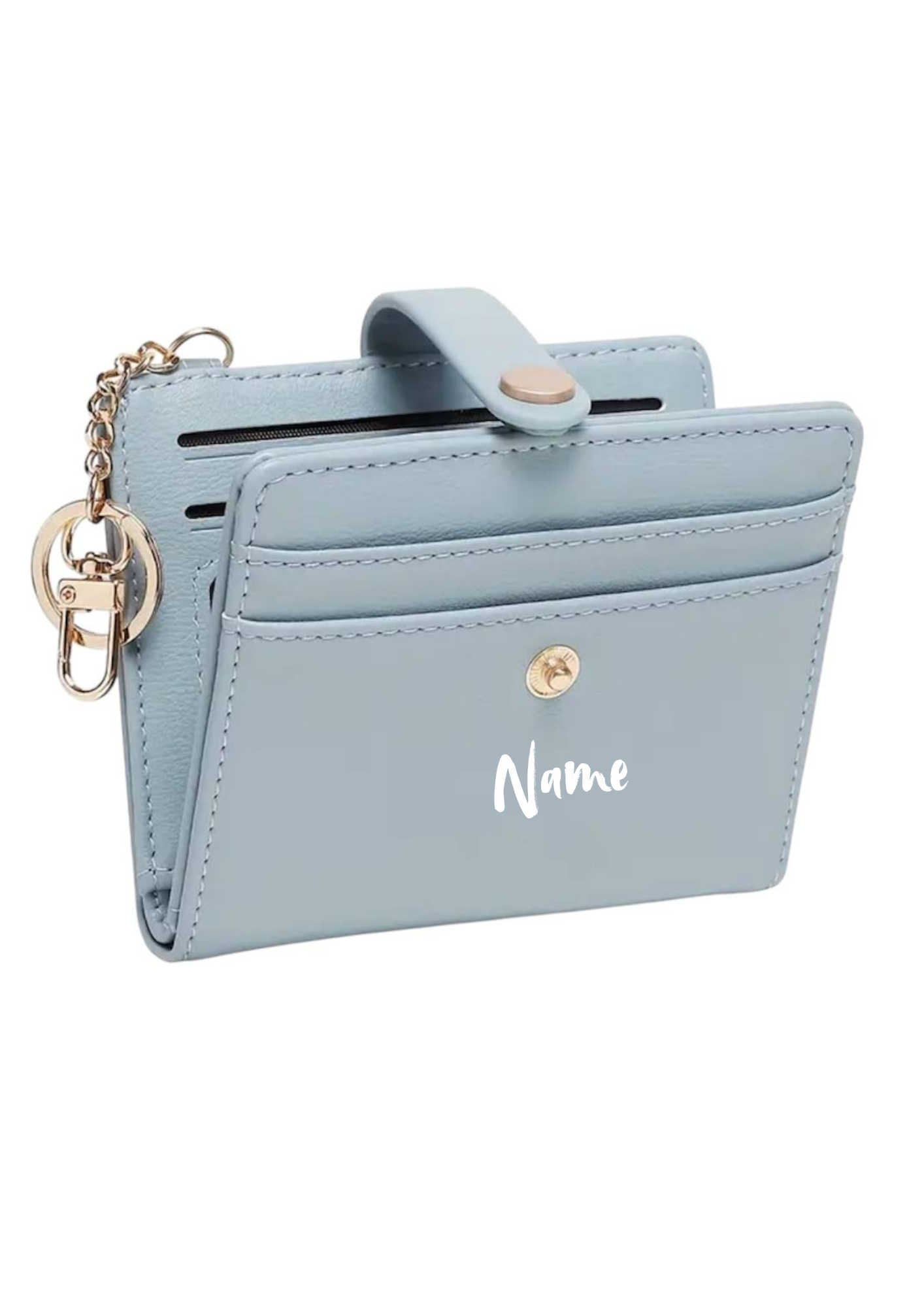 Ultradünne Damengeldbörse Blau – schlank, elegant & personalisierbar 💙✨