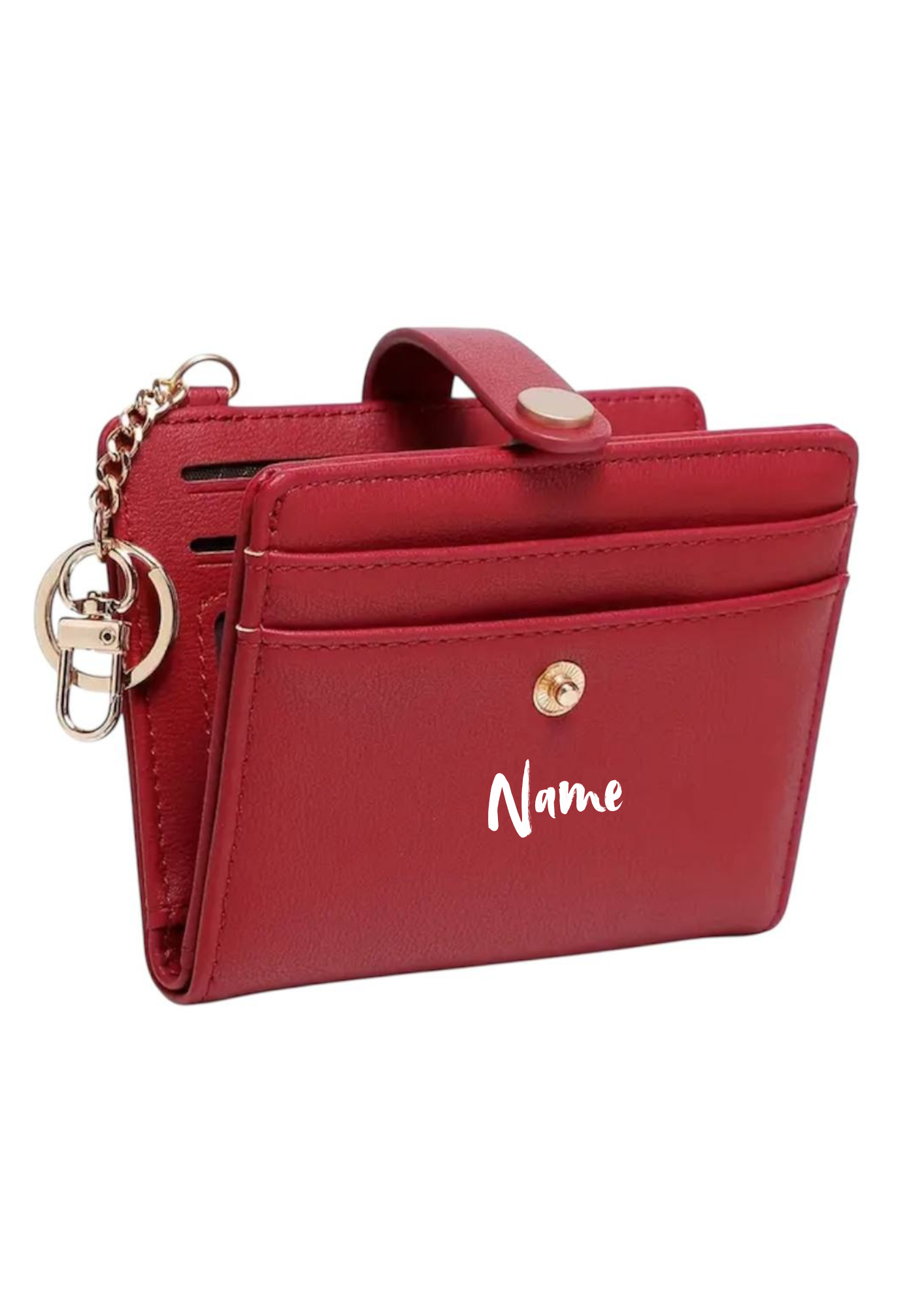 Ultradünne Damengeldbörse Rot – schlank, stylisch & personalisierbar ❤✨