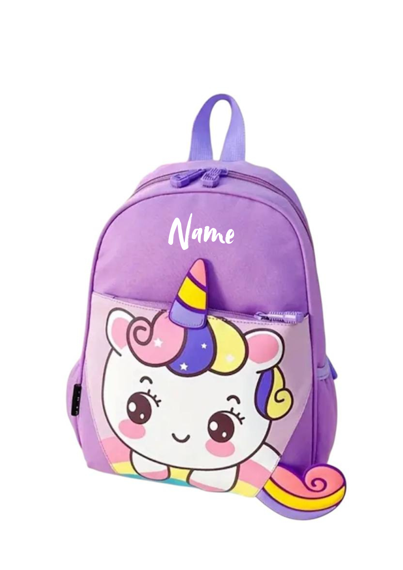 Kindergartenrucksack Katze Lila 🐱 | Personalisiert mit Namen | Süßer Kinderrucksack für Kita & Vorschule