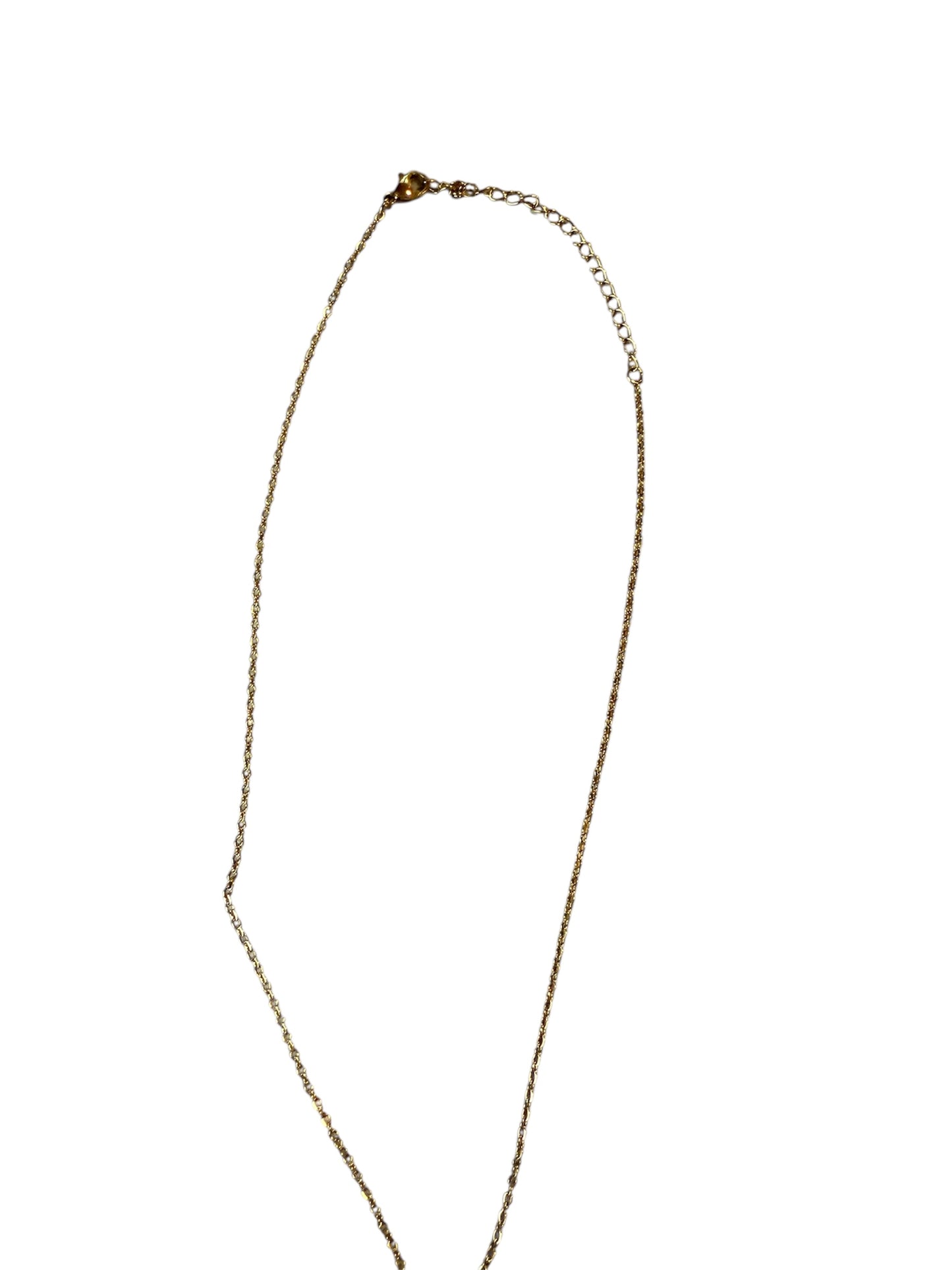 Goldene Edelstahl Halskette mit weißem Naturstein & Kreuz | 45cm | Kreuz-Anhänger 15x10mm