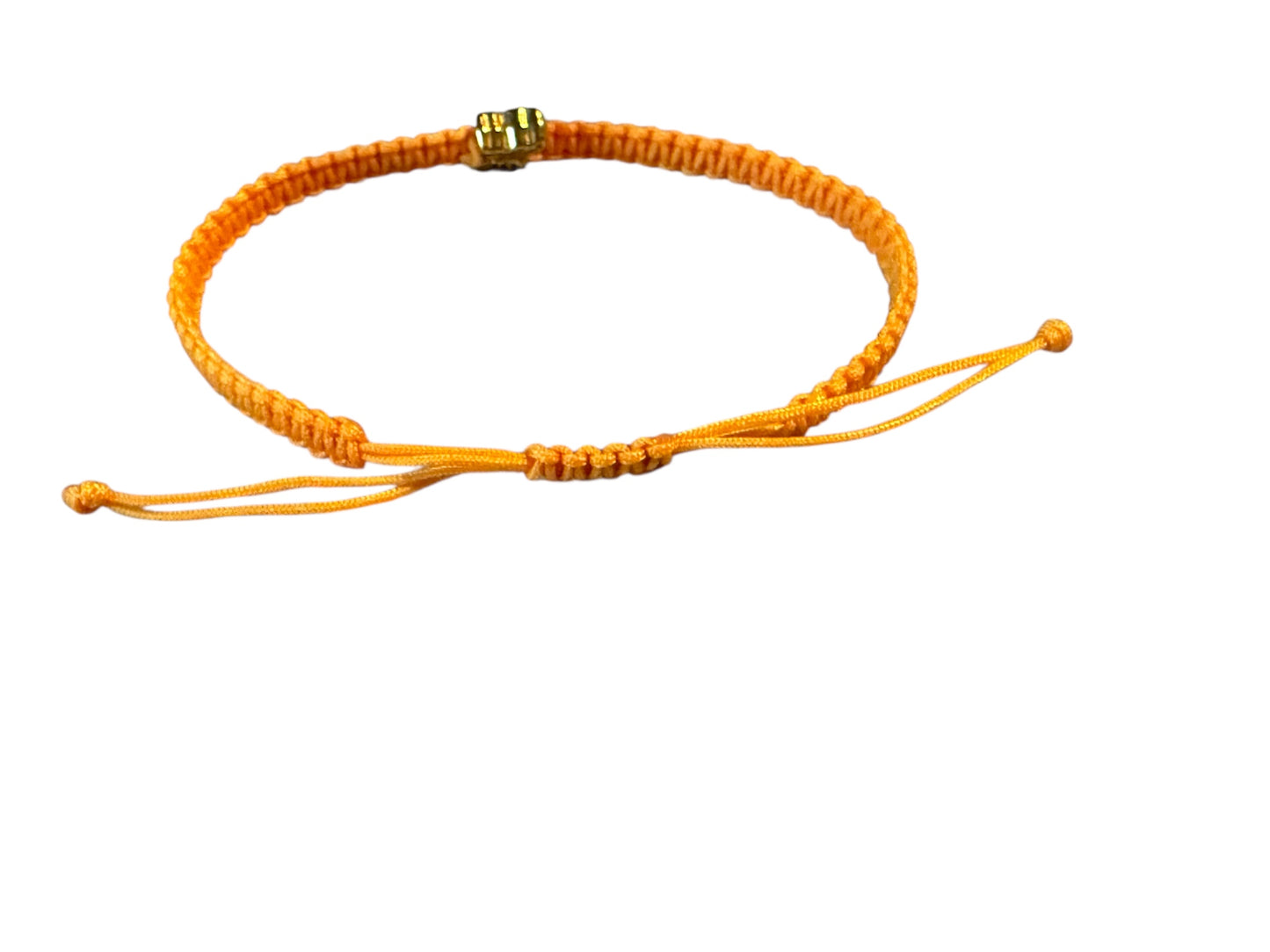 Makramee Armband mit Schmetterling 🦋 | Orange & Gold | Handgefertigt | Verstellbar | Boho Schmuck