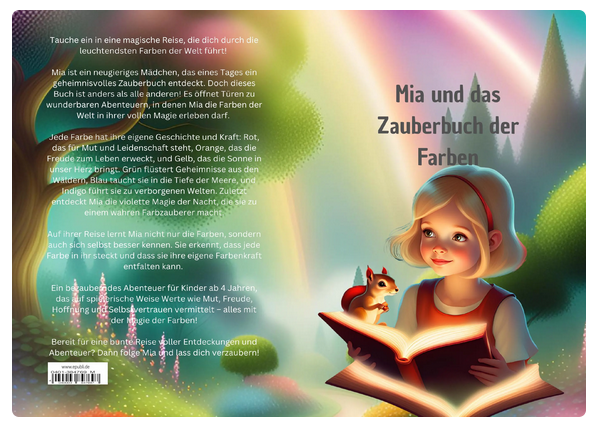 Personalisiertes Kinderbuch *Mia und das Zauberbuch der Farben*