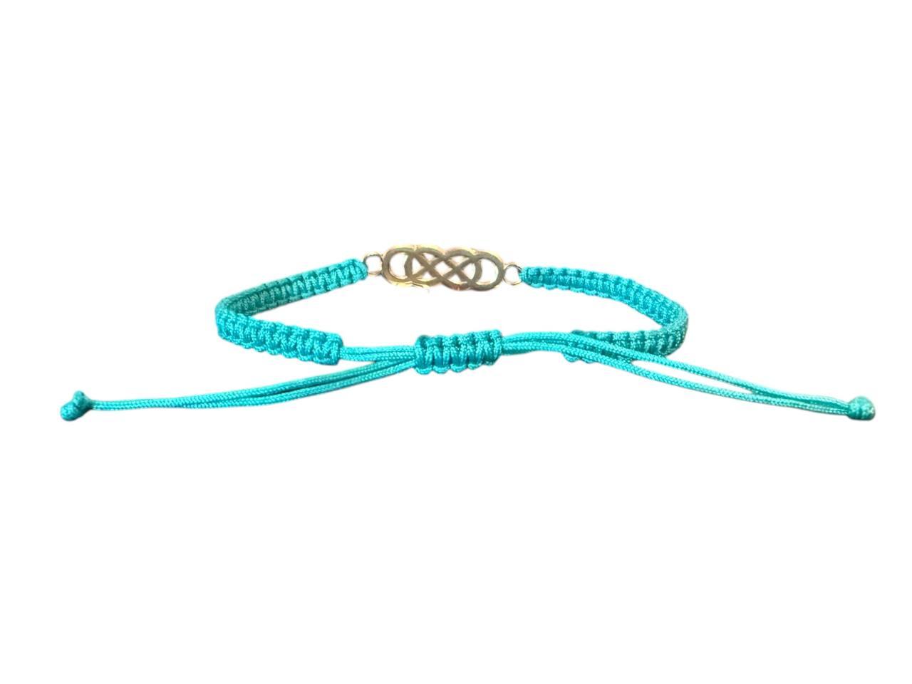 Handgefertigtes Makramee Armband „Infinity“ – Türkis & Silber | Unendliche Liebe & Stärke