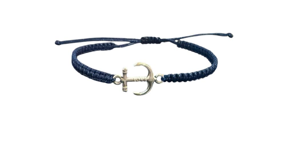 Handgefertigtes Makramee-Armband mit Anker-Love-Anhänger – personalisierbar & verstellbar | Symbol für Liebe & Halt (S12)
