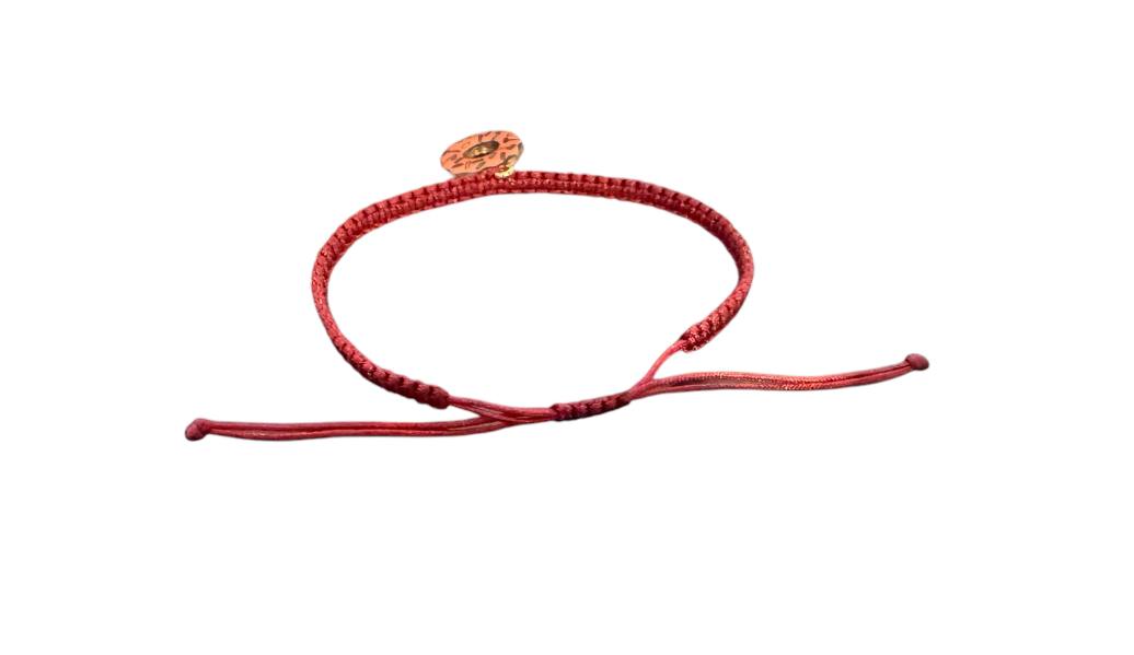 Handgefertigtes Makramee-Armband mit goldfarbenem Donut-Anhänger – personalisierbar & verstellbar | Symbolischer Schmuck für Damen & Herren (G3)