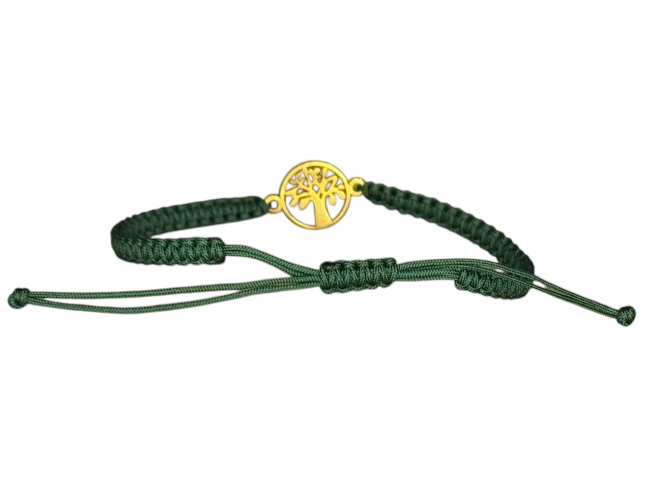 Handgefertigtes Makramee-Armband mit bronzefarbenem Lebensbaum – Individuell anpassbar in Farbe & Größe (B2)
