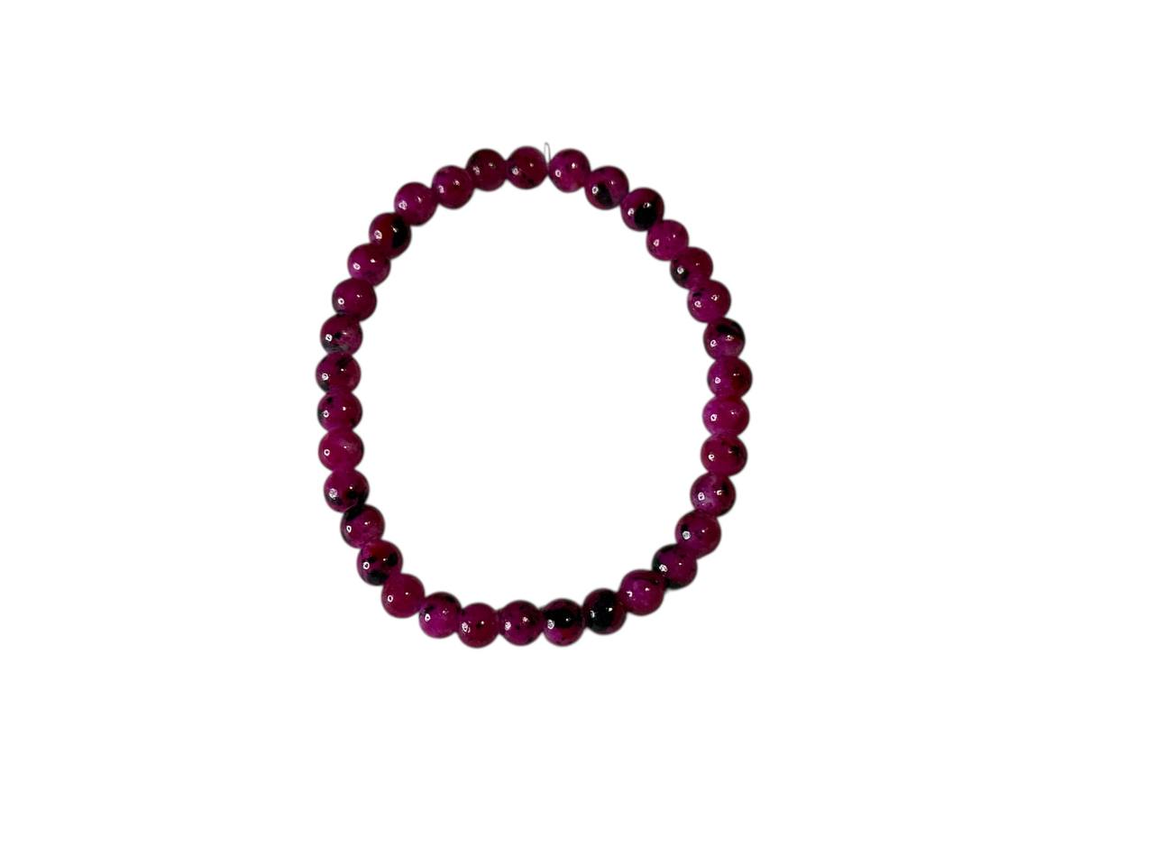 Handgefertigtes Armband aus pink marmorierten Glasperlen – mit oder ohne Wunschname – Elastisch & personalisierbar (013)