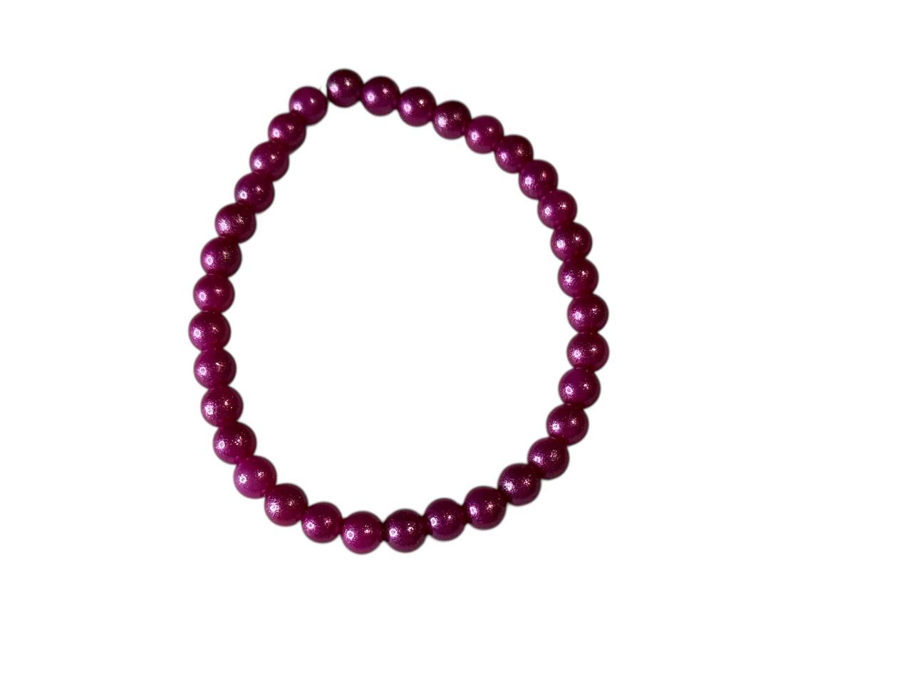Handgefertigtes Perlenarmband – Pink Glitzer – Personalisierbar mit Wunschname – Elastisch & Individuell (017)