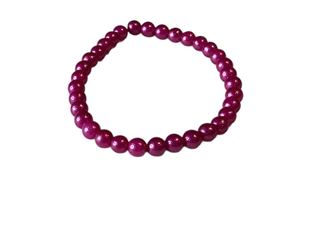 Handgefertigtes Perlenarmband – Pink Glitzer – Personalisierbar mit Wunschname – Elastisch & Individuell (017)