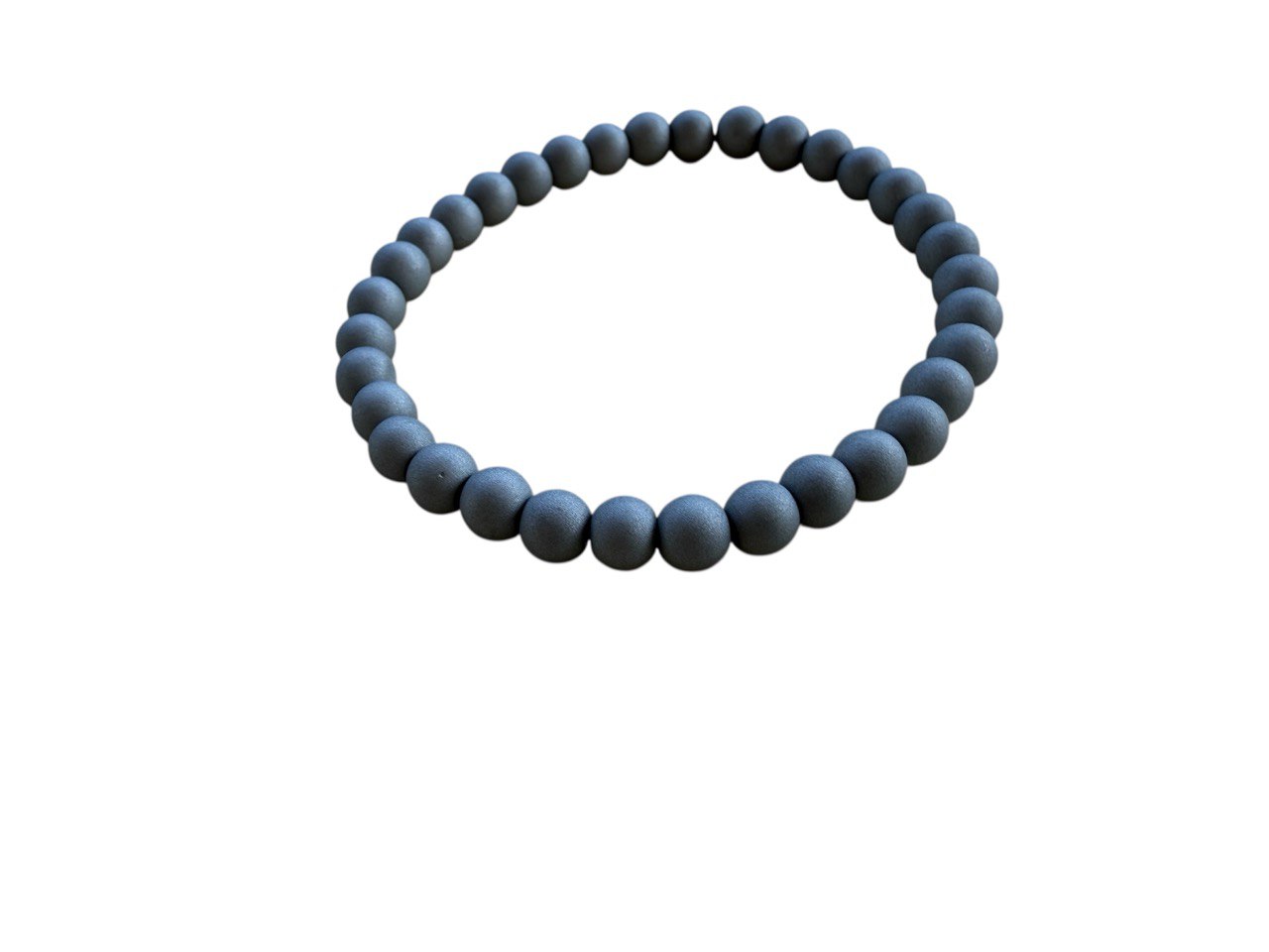 Grau Naturstein Perlenarmband – Handgemacht & Personalisiert – Elastisch in 5 Größen (024)