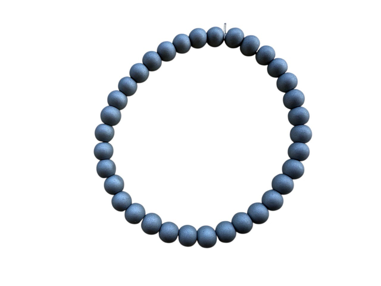 Grau Naturstein Perlenarmband – Handgemacht & Personalisiert – Elastisch in 5 Größen (024)