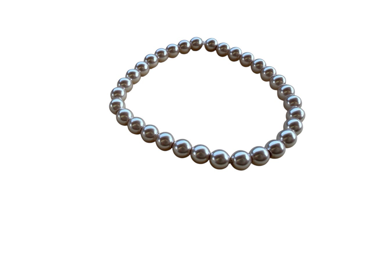 Champagner Glaswachsperlen Armband – Handgemacht & Personalisierbar – Elastisch in 5 Größen (025)