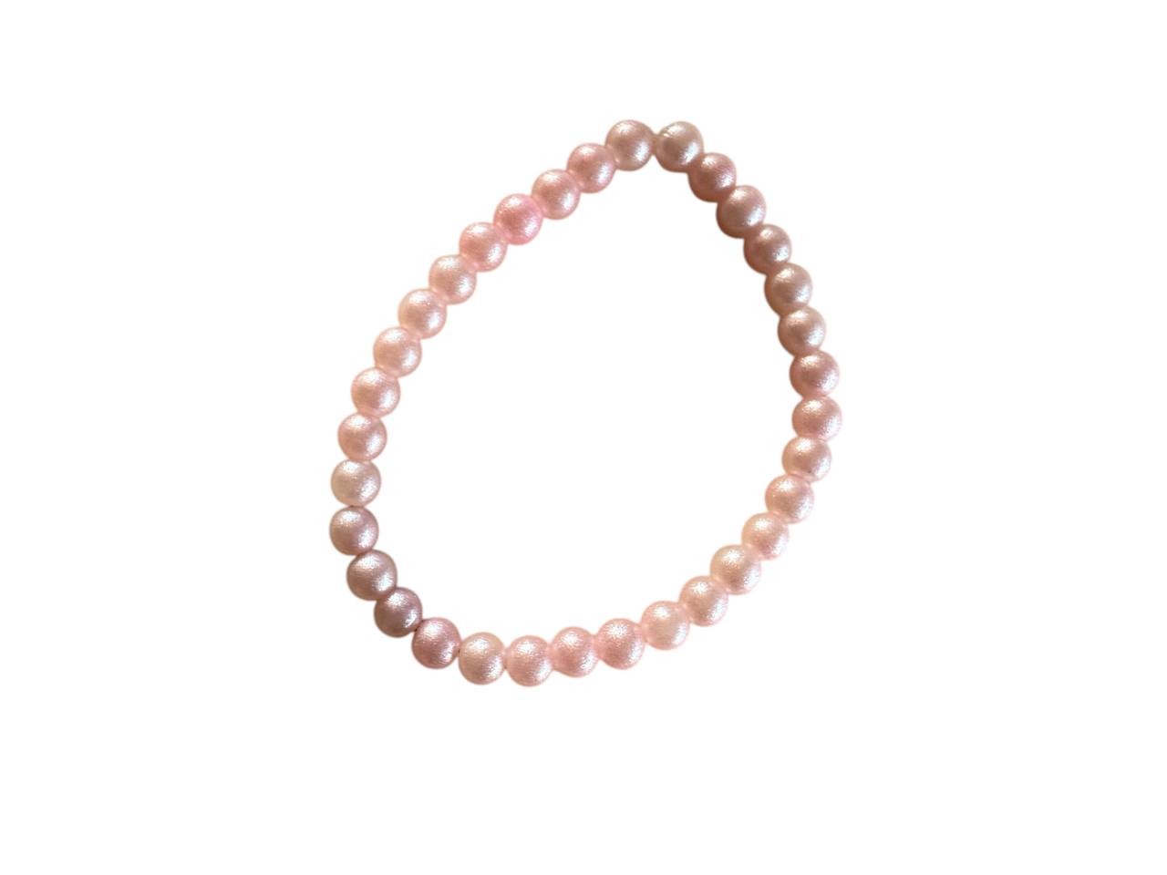 Rosa Glitzer Glasperlen Armband – Handgemacht & Personalisierbar – Elastisch in 5 Größen (027)