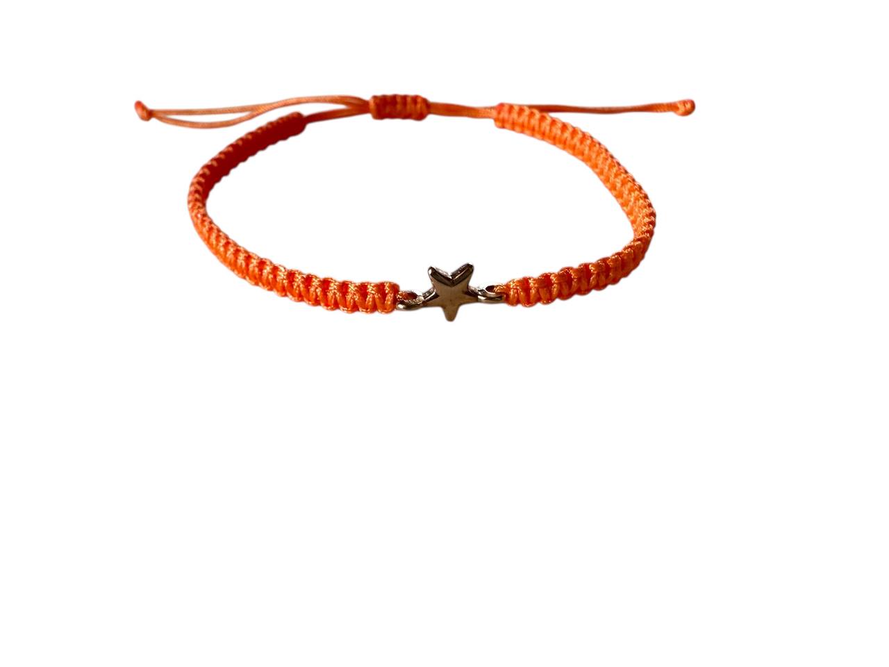 ⭐ Handgefertigtes Makramee-Armband mit Stern-Anhänger in Roségold – 38 Farben, verstellbar (R19)
