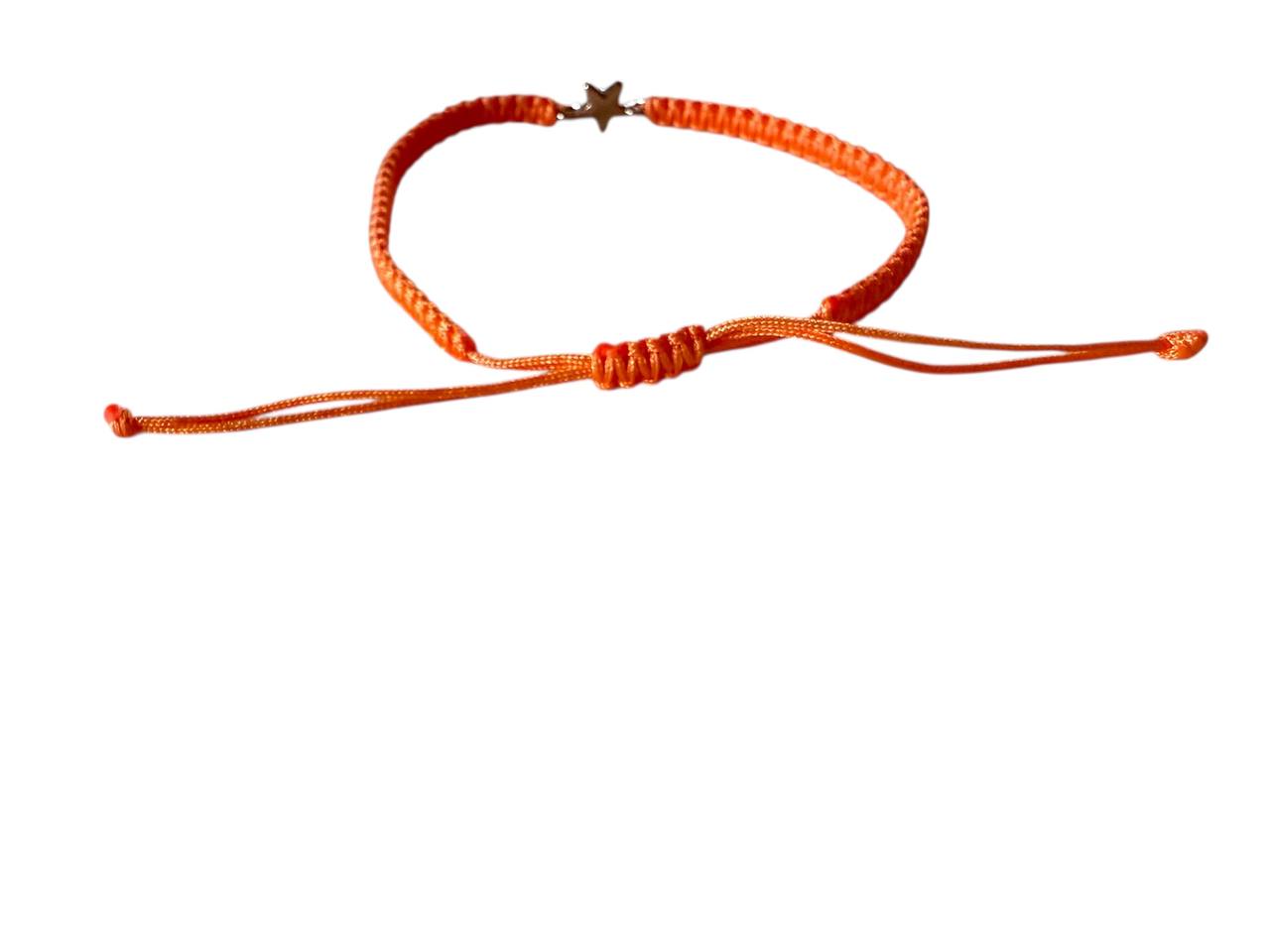 ⭐ Handgefertigtes Makramee-Armband mit Stern-Anhänger in Roségold – 38 Farben, verstellbar (R19)