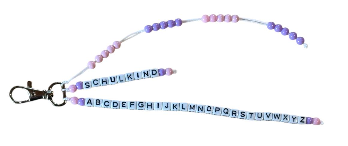đ ABC- & Rechenkette personalisiert â Rosa & Lila â mit Wunschname â Geschenk zur Einschulung