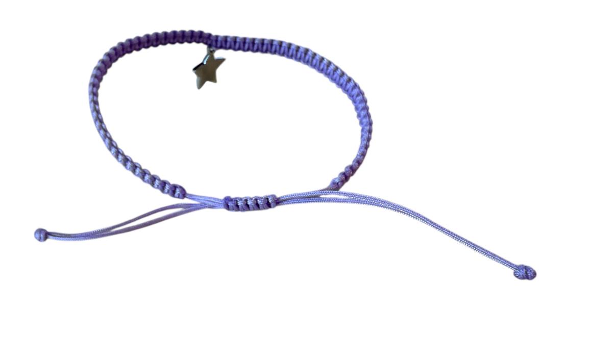 Makramee Armband Stern ⭐ | Handgefertigt in Flieder – Symbol für Hoffnung & Träume