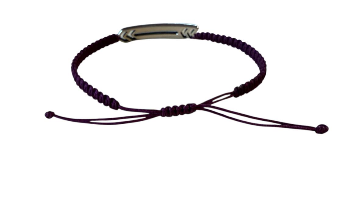 Makramee Armband Pfeil 🏹 | Handgemacht | Beere & Silber | Verstellbar 16–20cm