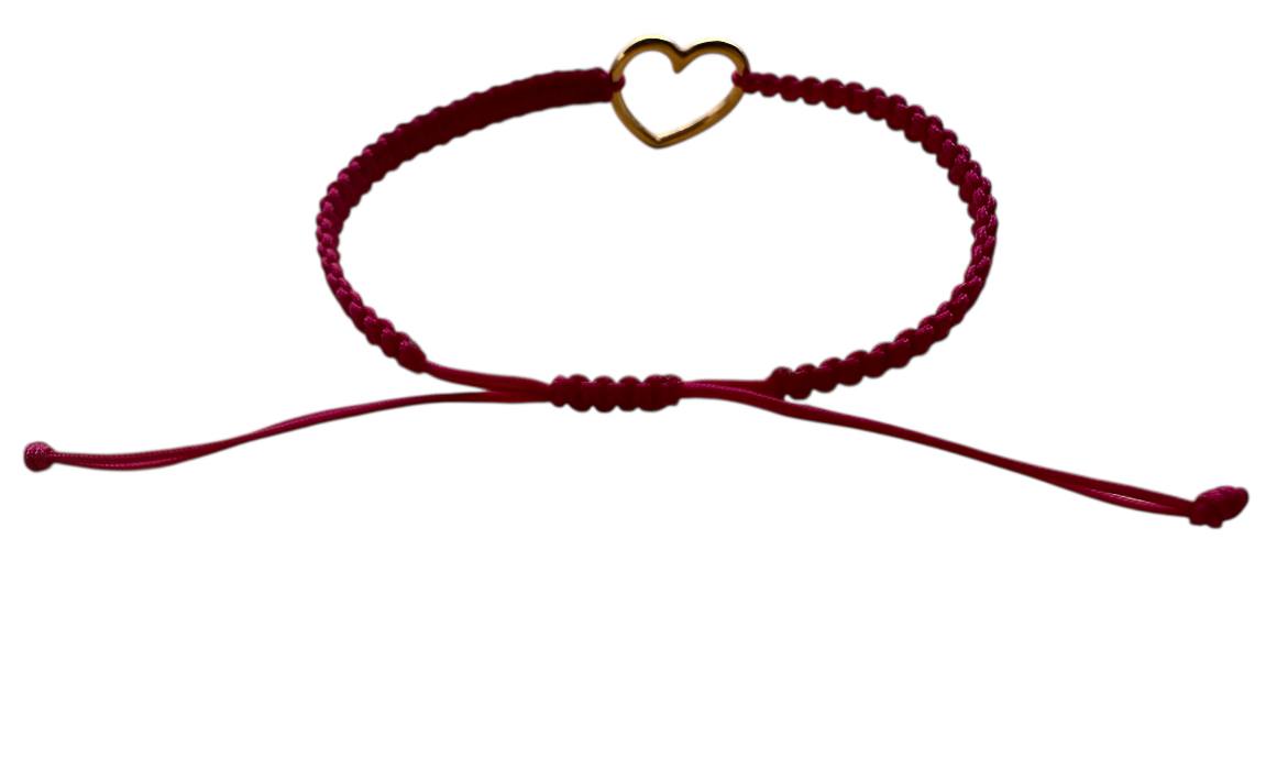 Makramee Armband mit Herzanhänger – handgemacht & personalisierbar – goldfarbenes Herz im Boho-Stil (G19)