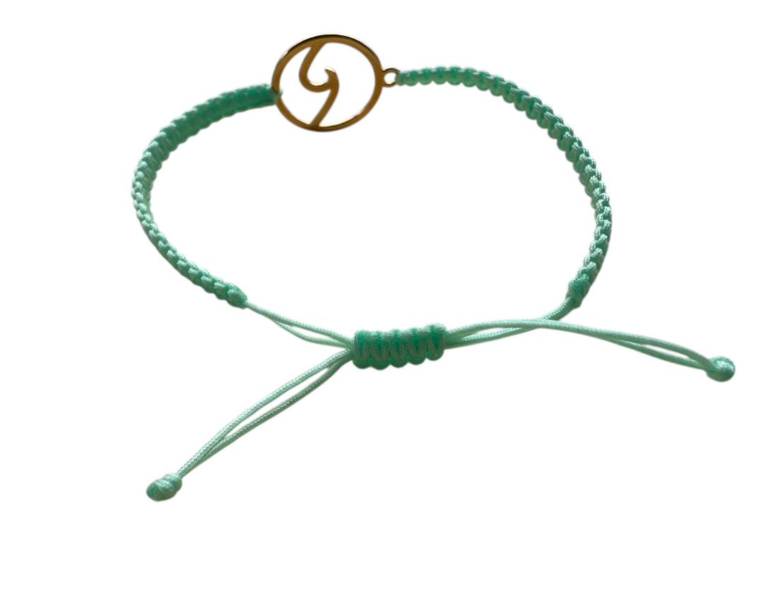 Makramee Armband Welle Gold – Handgemacht – Personalisierbar – Verstellbar – Boho Schmuck (G24)