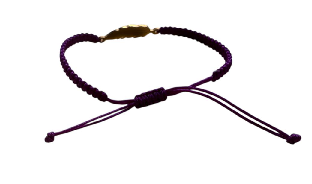 Makramee Armband mit goldener Feder – verstellbar – personalisierbar – handgemacht – Symbol für Freiheit – LiSoEl (G30)