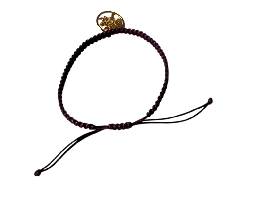 Handgefertigtes Makramee Armband mit goldenem Lebensbaum-Anhänger – 38 Farben & 5 Größen (XS–XL) | Verstellbar (G35)