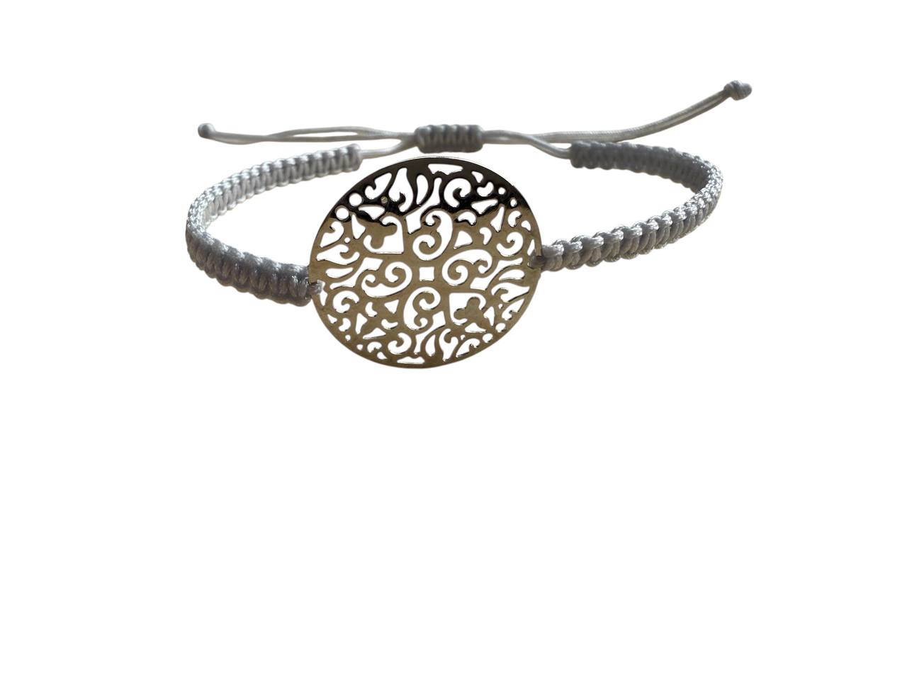 Makramee Armband mit Mandala Anhänger in Silber 🧘♀ | Handgemacht & Verstellbar | Boho Schmuck