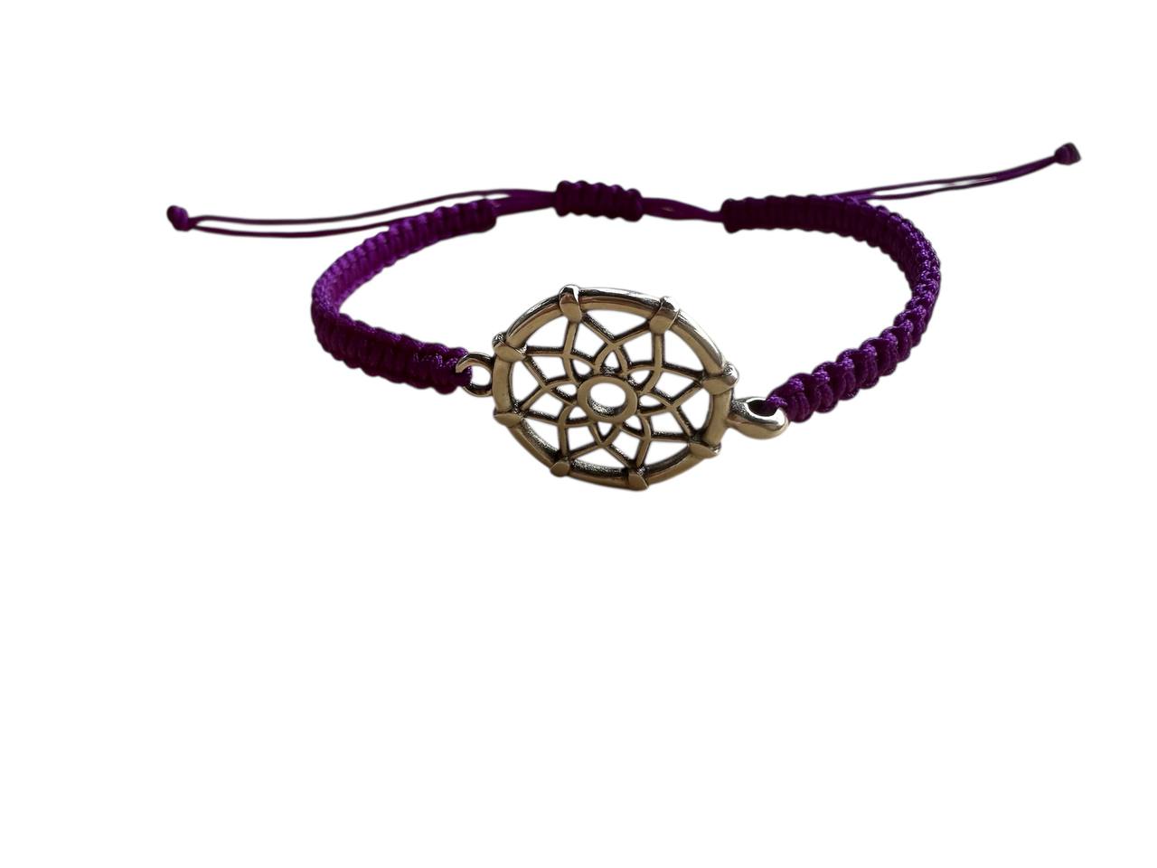 Makramee Armband mit Traumfänger in Silber 🌙 – Handgefertigter Boho Schmuck (S48)