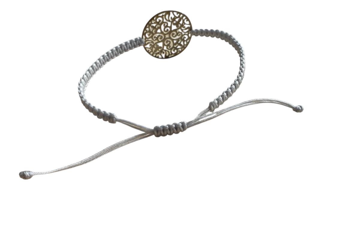 Makramee Armband mit Mandala Anhänger in Silber 🧘♀ | Handgemacht & Verstellbar | Boho Schmuck