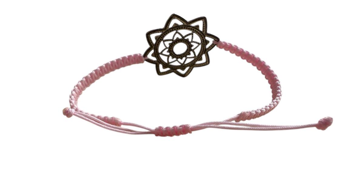 Makramee Armband mit Mandalablume in Silber 🌸 Handgefertigter Schmuck