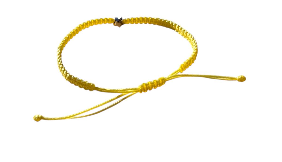 Makramee Armband mit Stern ⭐ – handgefertigt & verstellbar, silberfarbener Anhänger