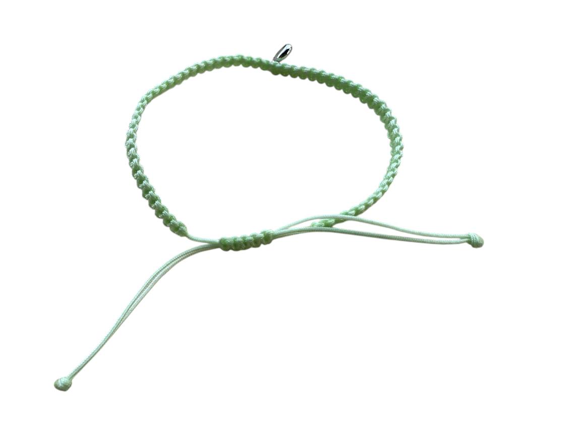 Makramee Armband mit Silberanhänger & transparentem Glas đ â handgefertigt & verstellbar