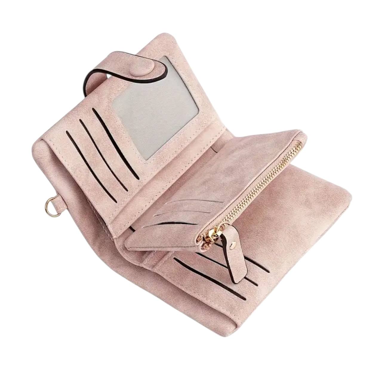 Dreifach gefaltete Geldbörse Rosa mit Handschlaufe – personalisierbar & praktisch 💖👜