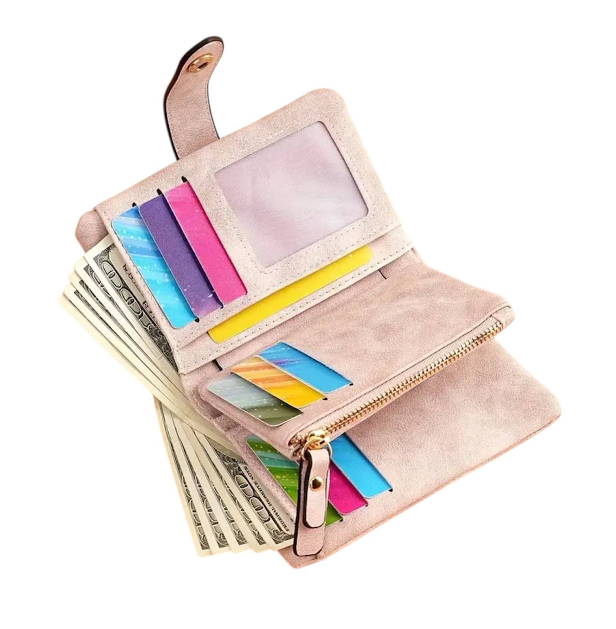Dreifach gefaltete Geldbörse Rosa mit Handschlaufe – personalisierbar & praktisch 💖👜