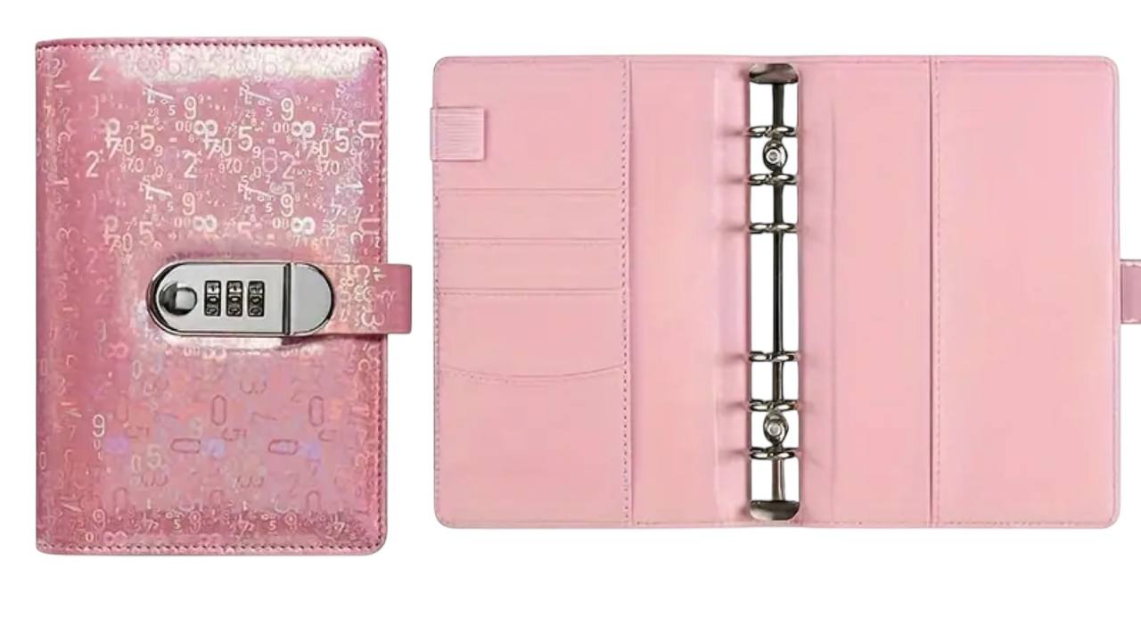 Budgetplaner A6 Lila mit Zahlenschloss – personalisierbar | Perfekt für Cash Stuffing & Spar-Challenges