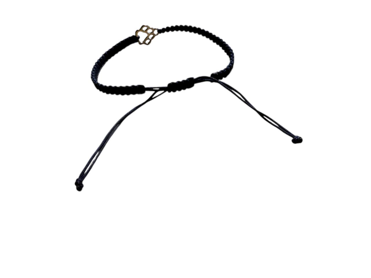 Handgefertigtes Makramee-Armband mit Tatzen-Anhänger – Dunkelblau & Silber 🐾