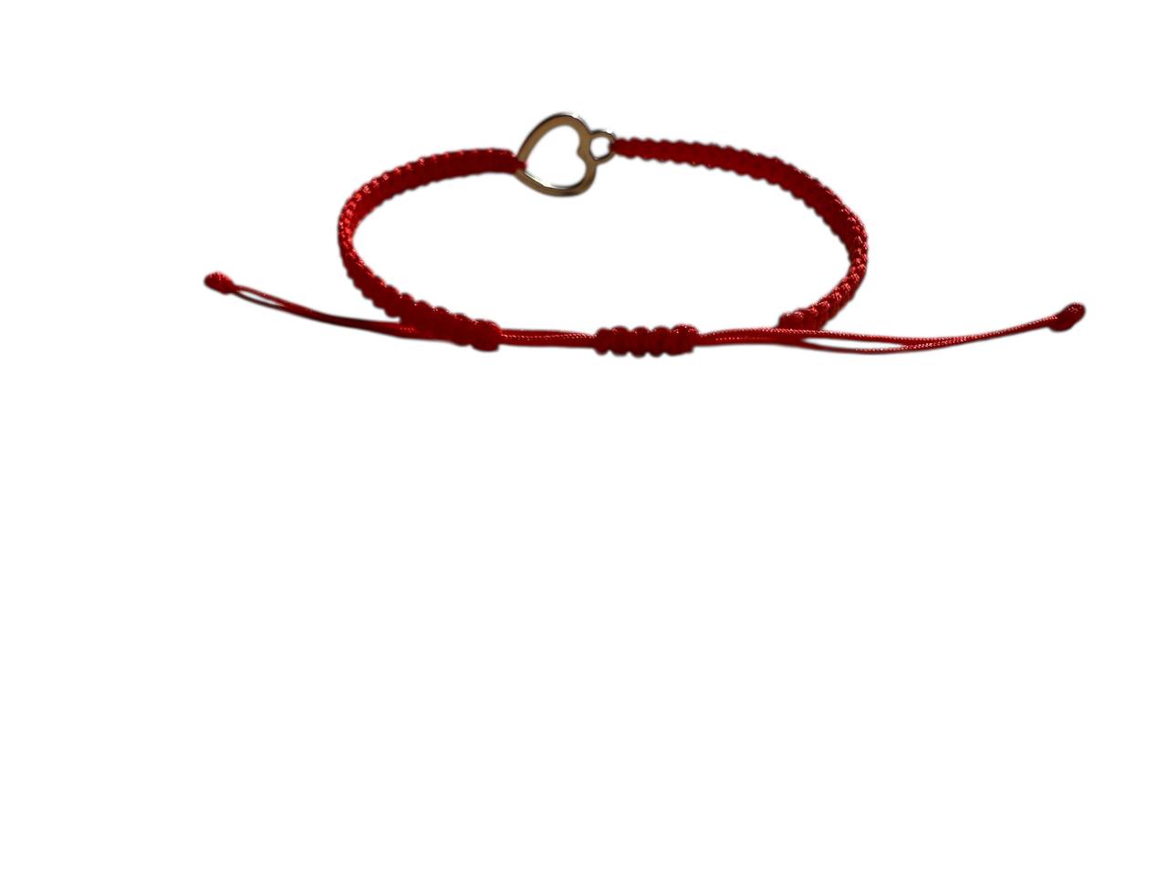 Makramee-Armband mit Herzanhänger ❤ | Handgemacht | Silber | Rot | Verstellbar 16–20 cm