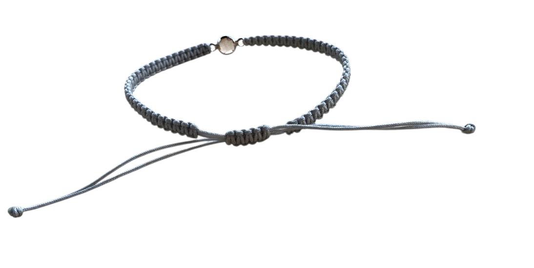 Makramee-Armband mit rosa Glasperle 💖 | Handgemacht | Silberanhänger | Verstellbar 16–20 cm