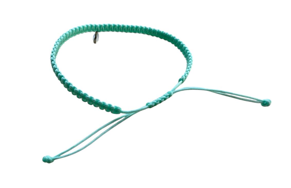 Makramee Armband mit transparentem Glas đ | Handgemacht | TĂźrkis | Verstellbar
