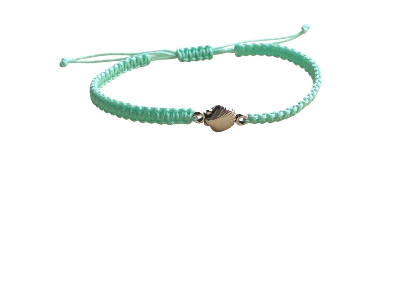 Makramee Armband mit Silber-Muschel 🐚 | Handgemacht | Wählbare Farben & Größen