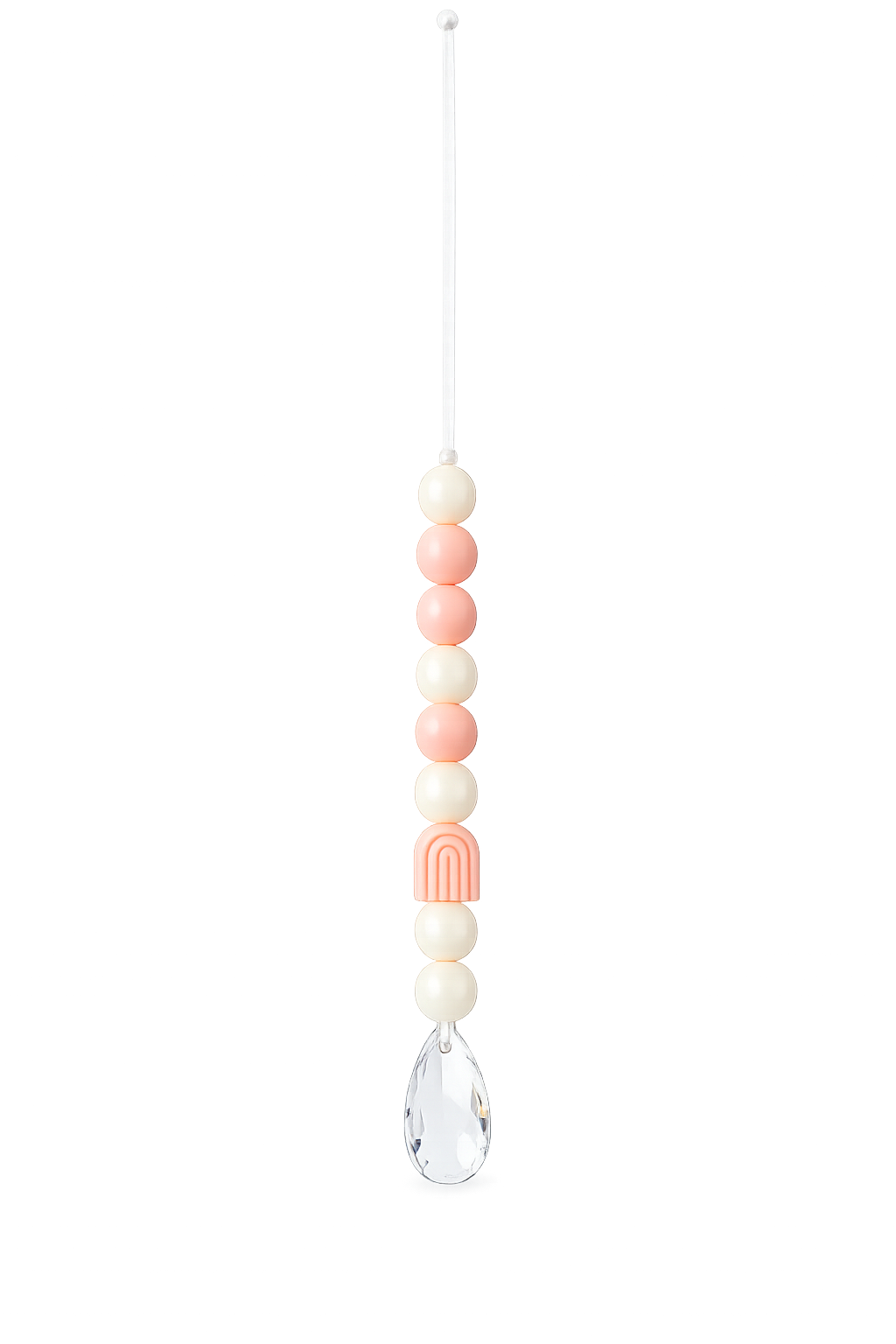 Sonnenfänger Regenbogen mit Kristall – Fensterdeko aus Glas & Silikon | Boho Fensterhänger | 34 cm
