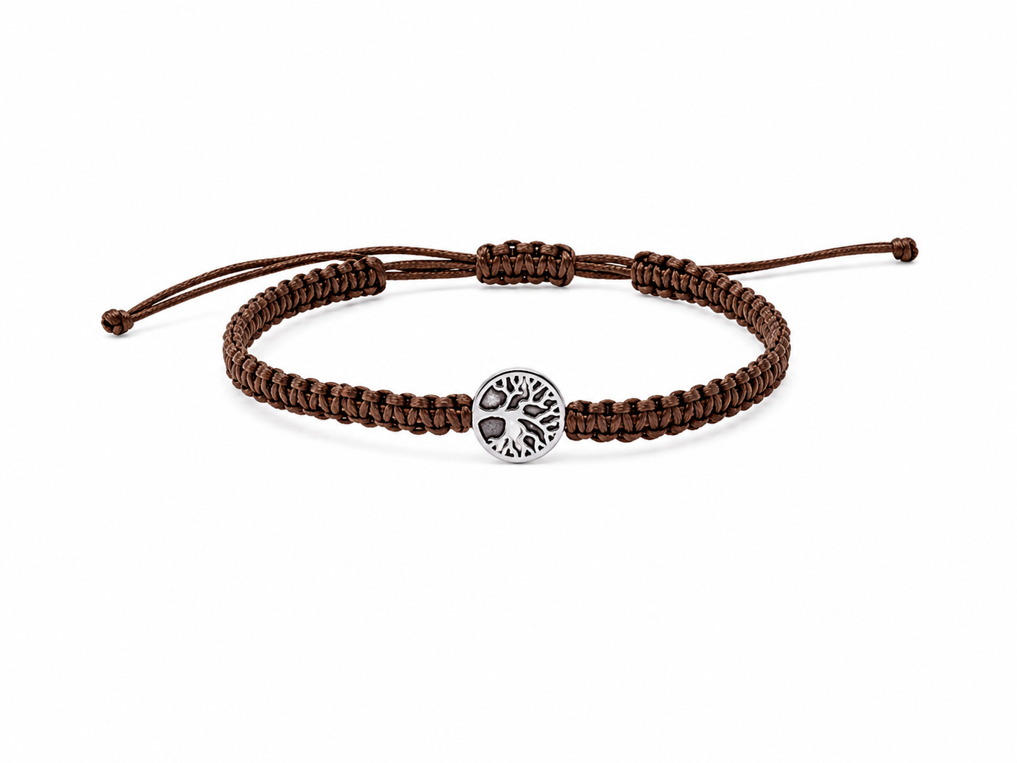 Makramee Armband Lebensbaum – Verstellbares Edelstahl Armband | Baum des Lebens | Boho Schmuck | 38 Bandfarben | 5 Größen