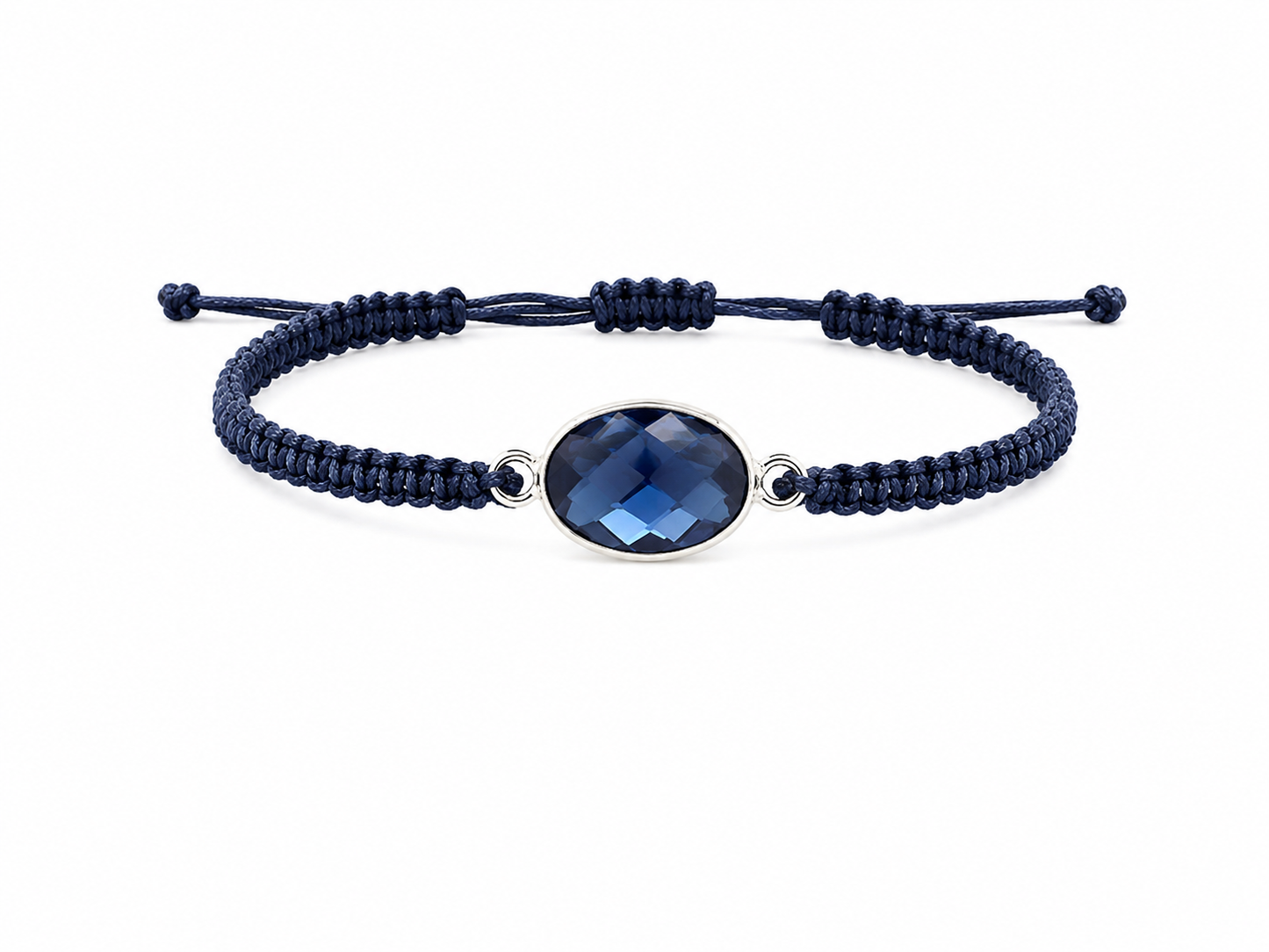 Makramee Armband mit Glasstein – Edelstahl Armband Damen | Verstellbares Freundschaftsarmband | 38 Bandfarben