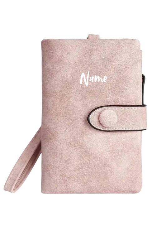 Dreifach gefaltete Geldbörse Rosa mit Handschlaufe – personalisierbar & praktisch 💖👜