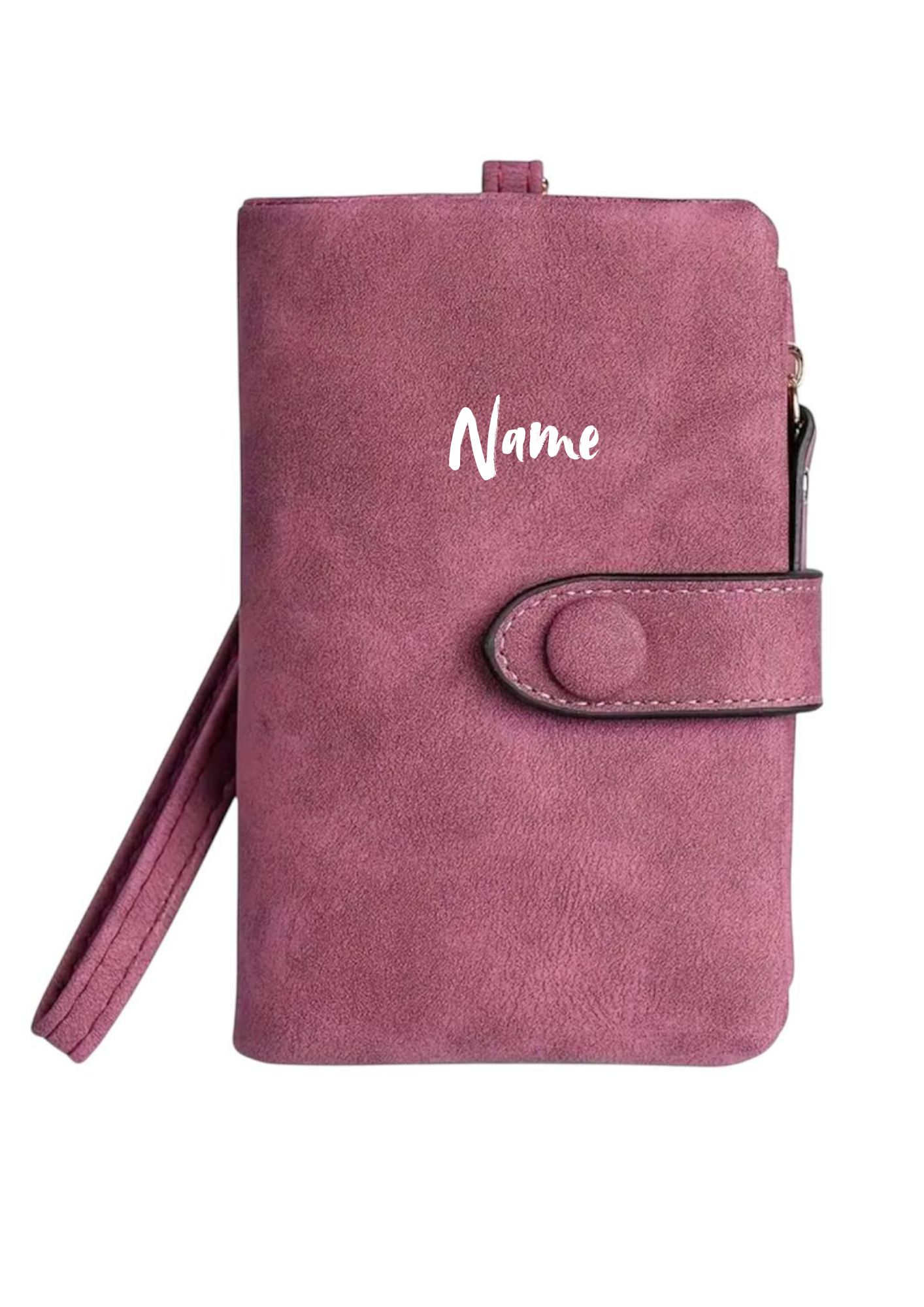 Dreifach gefaltete Geldbörse Lila mit Handschlaufe – personalisierbar & stylisch 💜👜