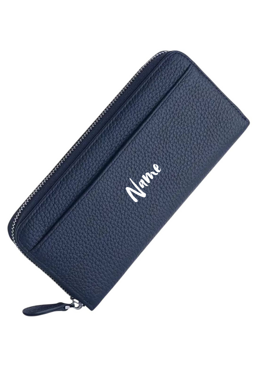 Navyblaue Geldbörse mit Personalisierung 💼 | Elegantes Portemonnaie | 20 x 9 x 3 cm