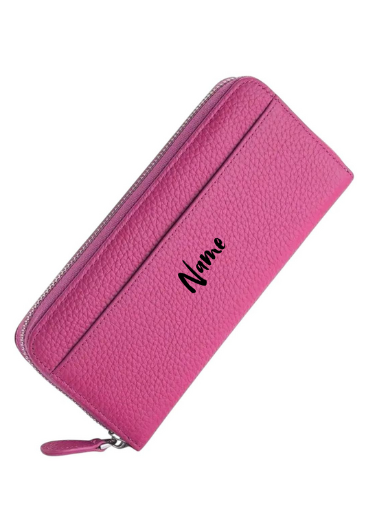 Pinkfarbene Geldbörse mit Personalisierung 💖 | Stilvolles Damen-Portemonnaie | 20 x 9 x 3 cm