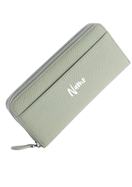 Grüne Geldbörse mit Personalisierung 💚 | Elegantes Damen-Portemonnaie | 20 x 9 x 3 cm